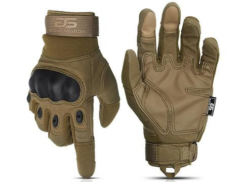 Glove Station "The Combat" Hard Knuckle Full Finger Tactical Gloves, Tan