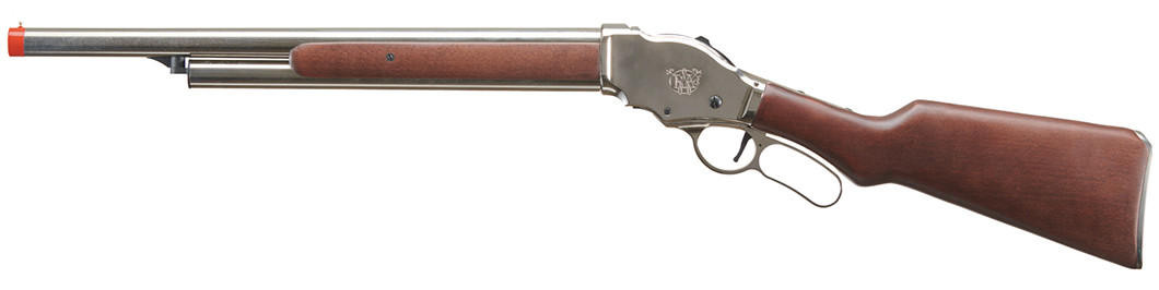 Golden Eagle 1887 Long Lever Action Gas Powered Airsoft Shotgun, Silver/Wood
