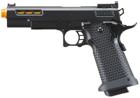Golden Eagle 3332 Hi-Capa GBB Airsoft Pistol w/ Vented Slide, Black/Gold