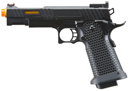 Golden Eagle 3336 Hi-Capa Airsoft Pistol w/ Vented Slide, Black/Gold