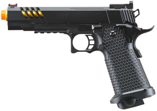 Golden Eagle 3340 Hi-Capa GBB Airsoft Pistol w/ Vented Slide, Black/Gold