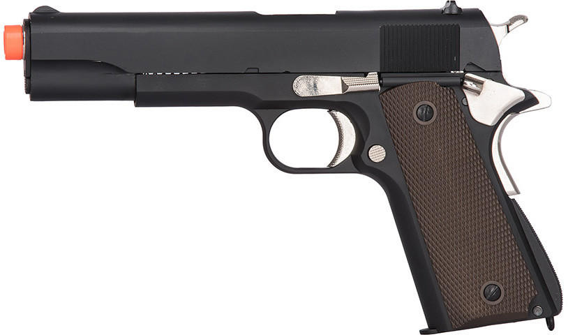 Golden Eagle IMF 3306 1911A1 Gas Blowback Airsoft Pistol, Black/Silver