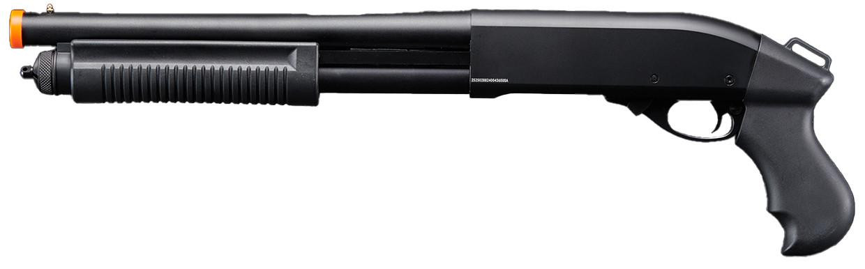 Golden Eagle M8881 3/6-Shot Pump Action Gas Airsoft Sawed-Off Shotgun, Black