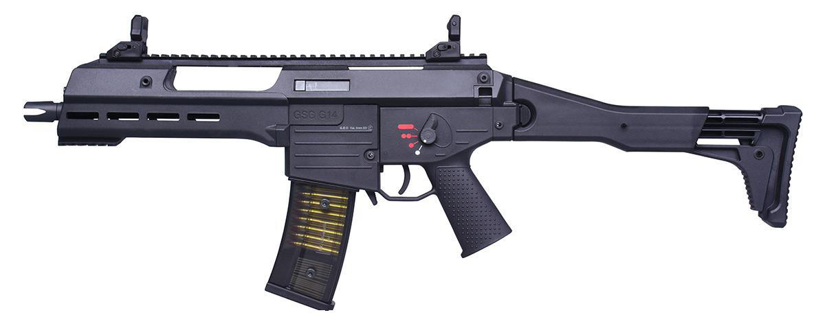 GSG Tactical G14 Carbine SBR Electric Blowback AEG by ARES Airsoft Rifle, Black