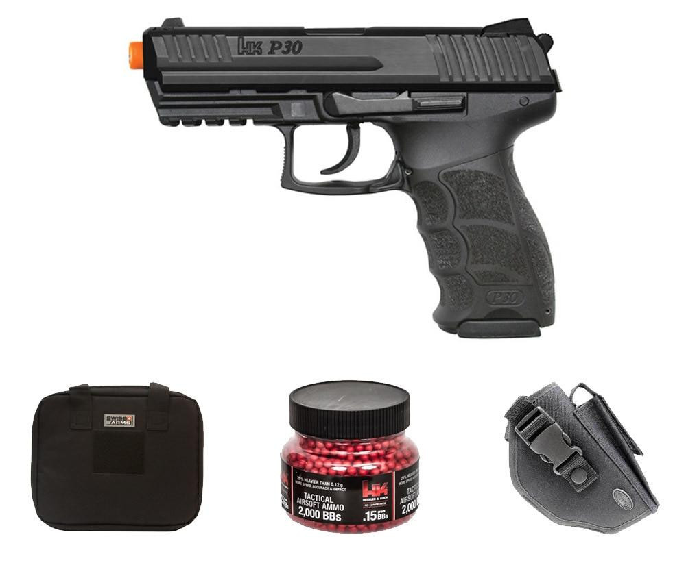H&K P30 Electric Airsoft Pistol Gift Package w/ Holster, Gun Case & BBs