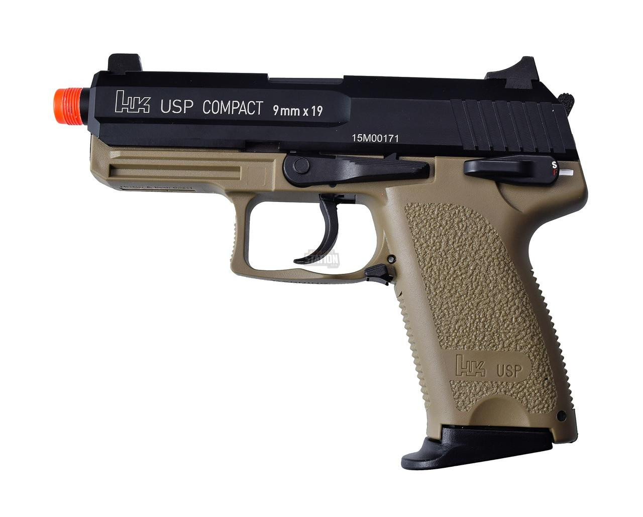 H&K USP Compact Tactical Gas Blowback Airsoft Pistol, Full Metal by KWA
