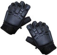 Half Finger Armored Gloves, Black