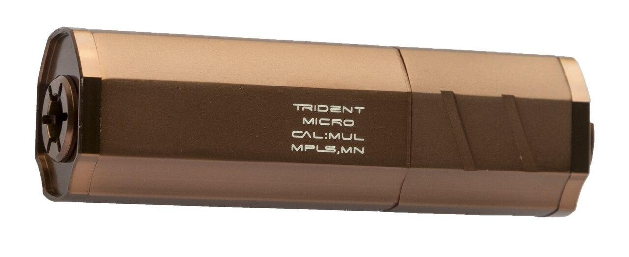 Helix Trident Micro Mock Airsoft Suppressor, FDE / Bronze