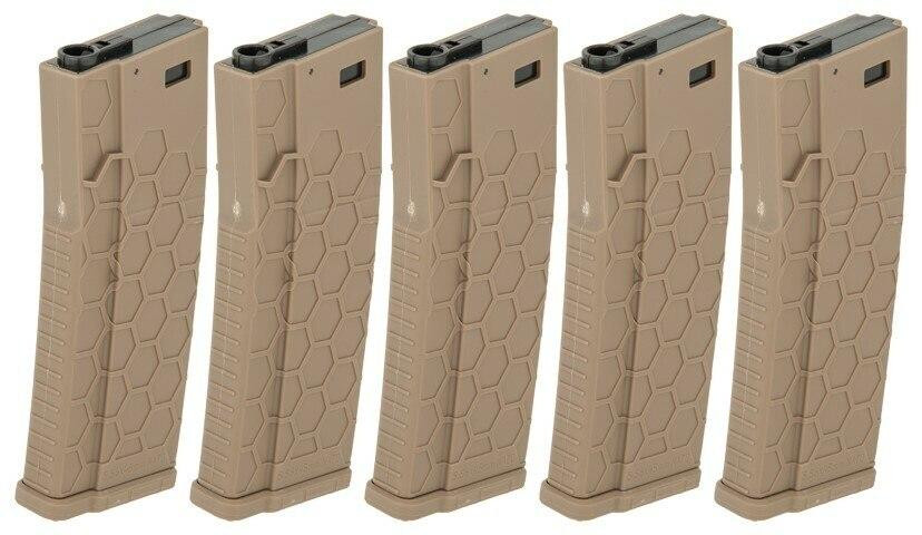 Hexmag 120rd Mid-Cap AEG Magazine 5-Pack, Tan