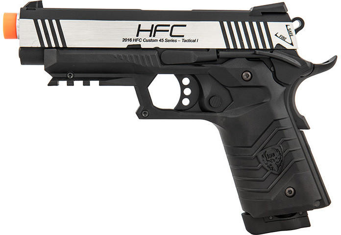 HFC 171 Tactical 1911 CO2 Blowback Airsoft Pistol, Black/Silver