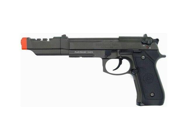 HFC M9 Full Metal Semi/Full Auto Gas Blowback Pistol with Compensator & Aluminum Carry Case