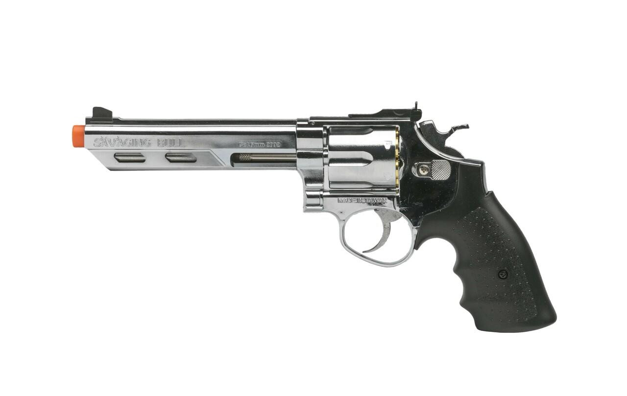 HFC Savaging Bull 6" Barrel Gas Revolver, Silver