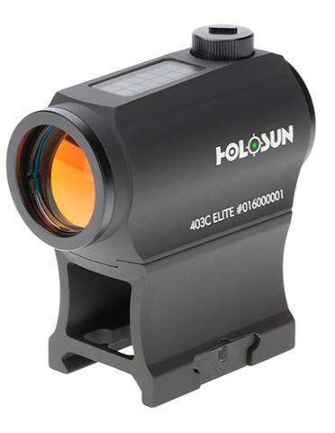 HOLOSUN Solar Power Compact Green Dot Sight w/ Low & AR Mount, Black