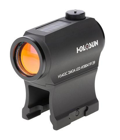 HOLOSUN Solar Power Compact Red Dot Sight w/ Low & AR Mount, Black