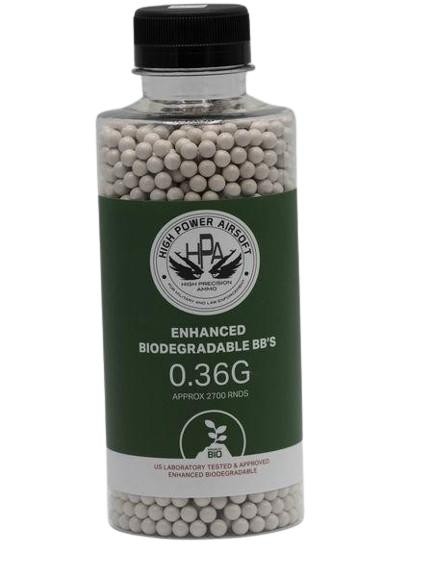 HPA 0.36 Biodegradable Airsoft BBs, 2700 Ct.