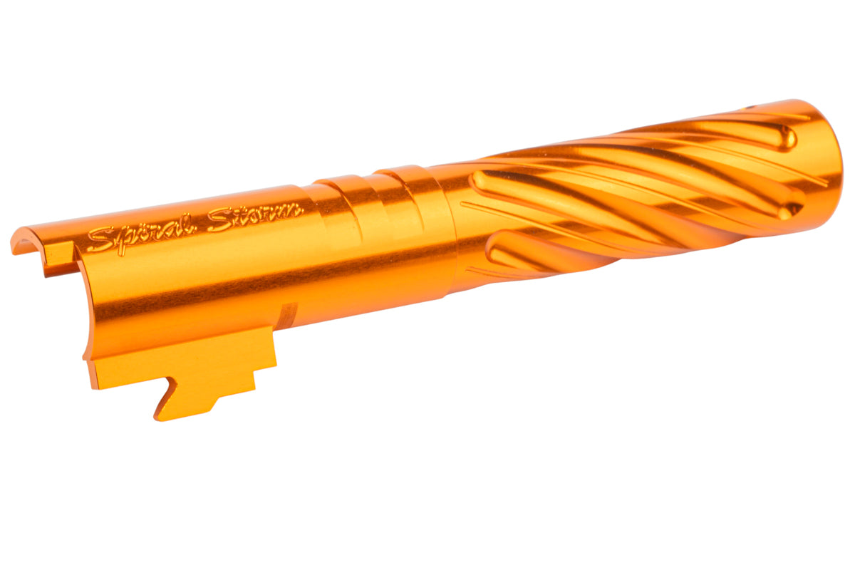Dr. Black 6063 Aluminum Outer Barrel For Hi-Capa 4.3 GBB Airsoft (Type -Spiral Storm/ Orange)