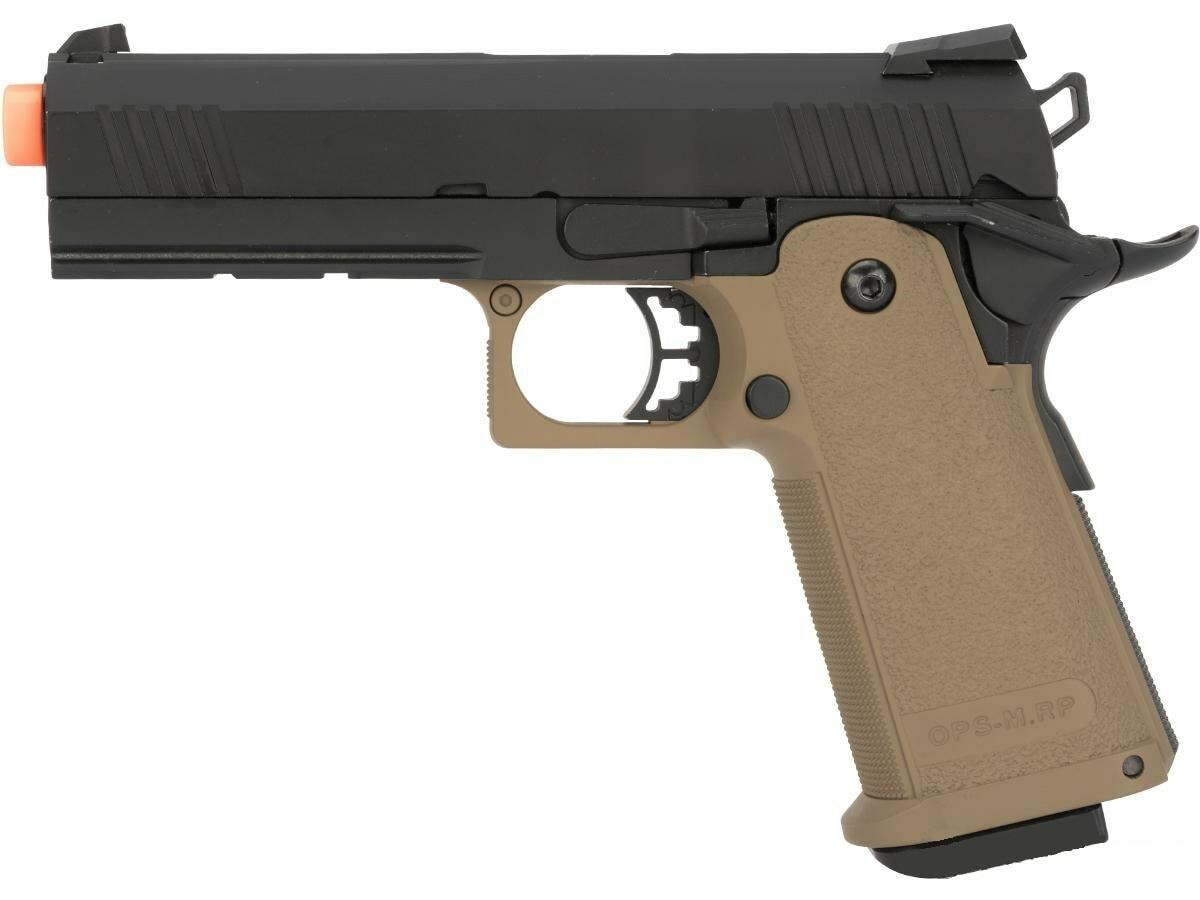 JAG Arms GM4 Series 4.3 Gas Blowback Airsoft Pistol, Black / Tan