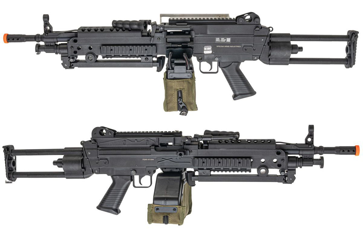 Specna Arms SA-F249 Para (M249 Para) Flex Airsoft Machine Gun with GATE X-ASR