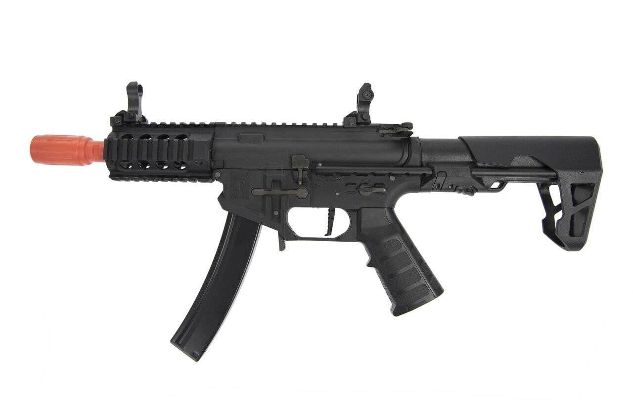 King Arms PDW 9mm Style MP5 SBR Short Airsoft AEG, Black