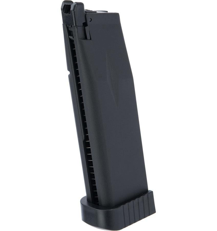 KJW 31 Round Xcelerator Magazine for Hi-Capa Green Gas Blowback Airsoft Pistols, Black