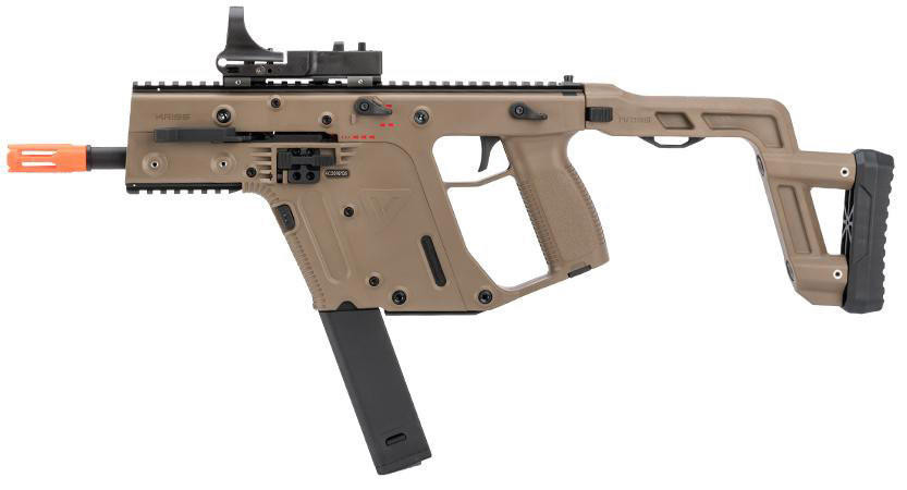 Krytac KRISS USA Licensed KRISS Vector AEG Airsoft SMG Rifle, Flat Dark Earth