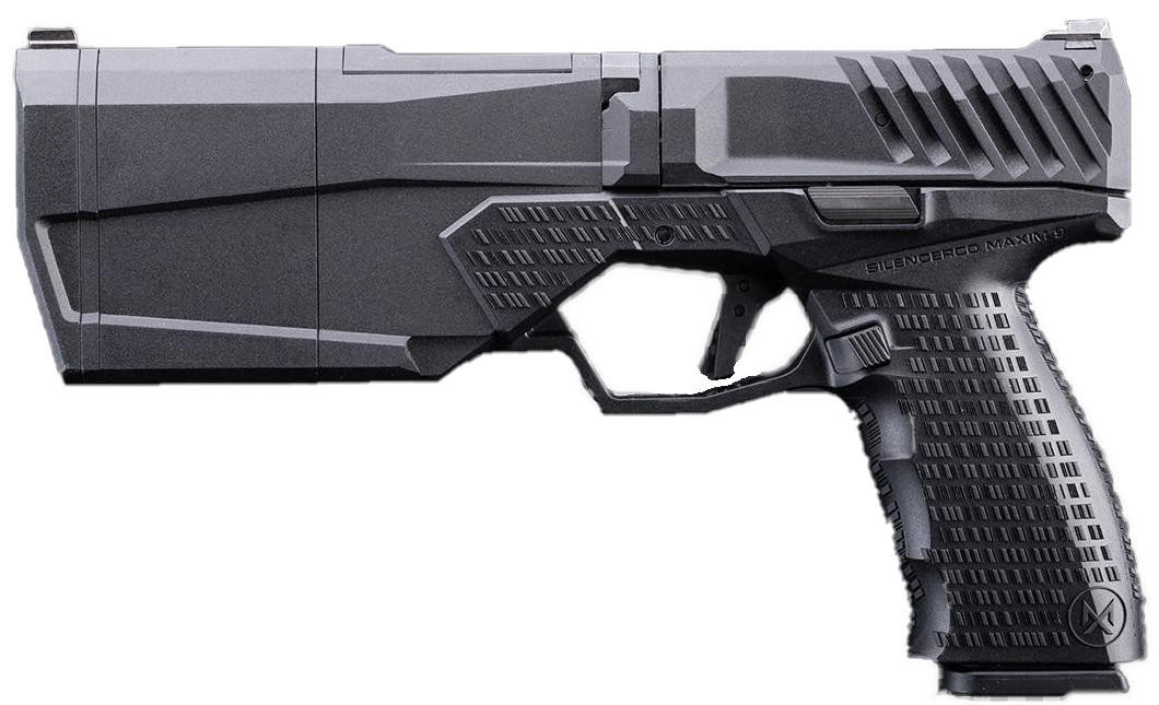 KRYTAC SilencerCo Licensed Maxim 9 Integrally Suppressed CO2 GBB Airsoft Pistol, Black