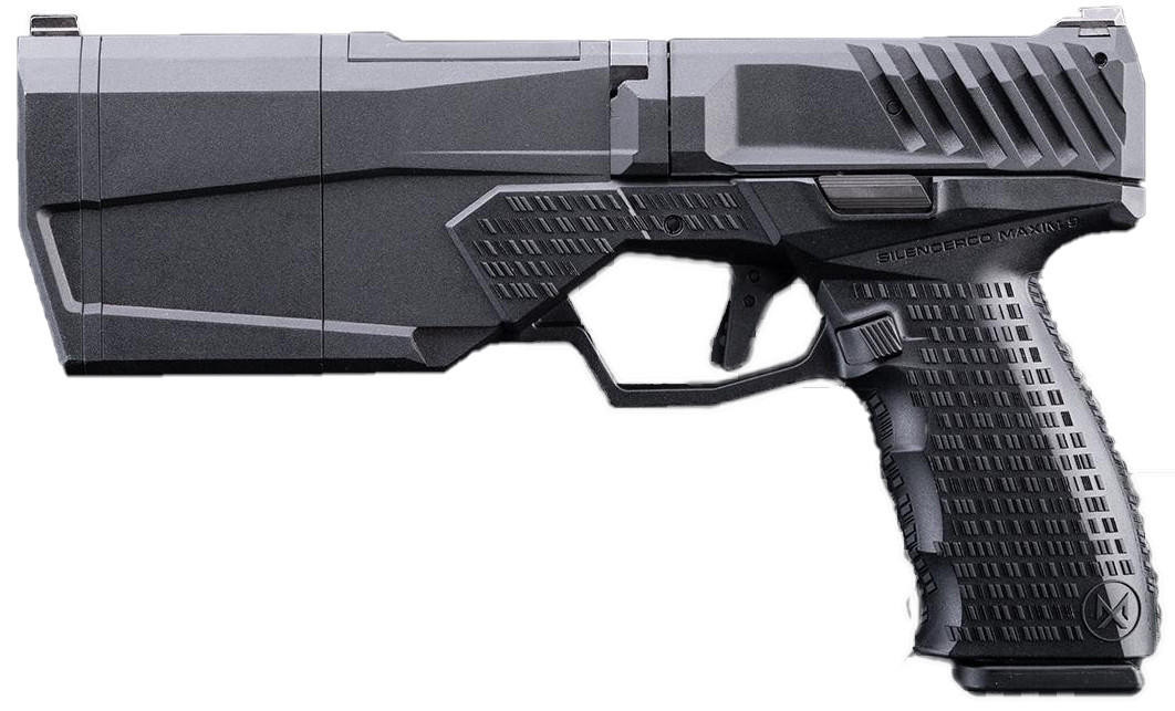 KRYTAC SilencerCo Licensed Maxim 9 Integrally Suppressed CO2 GBB Airsoft Pistol w/ Tracer, Black