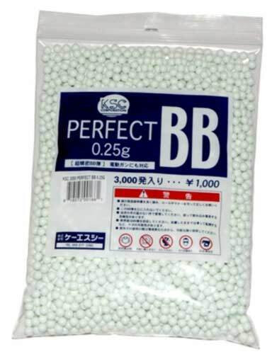 KWA/KSC Perfect 6mm Airsoft BBs, 0.25g, 3000 rds, White