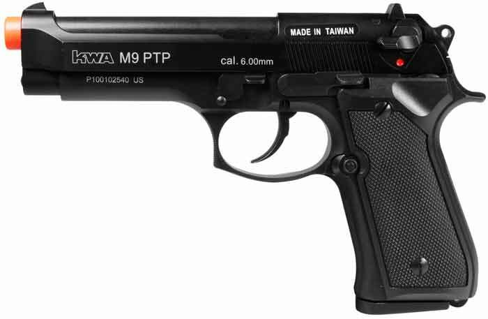 KWA M9 PTP Metal Gas Blowback Pistol, Black