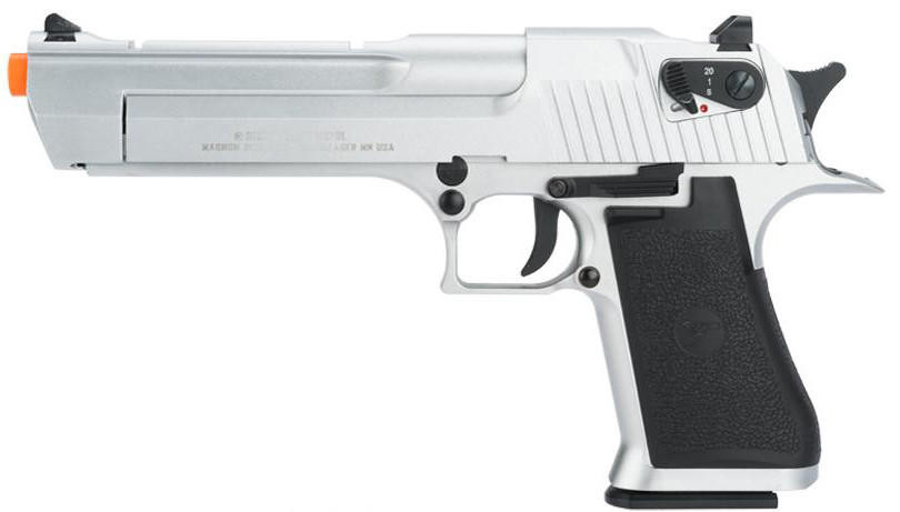 KWC Magnum Research Licensed Semi/Full Auto Metal Desert Eagle CO2 Gas Blowback Airsoft Pistol, Silv