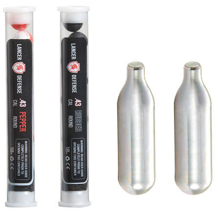 Lancer Defense .43 Cal Pepper Ball and Rubber Ball Pack, 8 Rounds of Each
