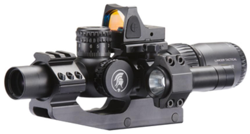 Lancer Tactical 1.5-6x20 ME Scope Set, Black