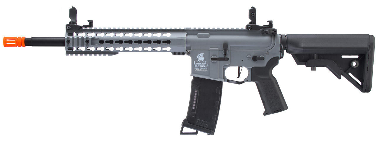Lancer Tactical 10" Keymod M4 Carbine AEG Airsoft Rifle, Gen 3, Gray