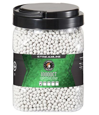 Lancer Tactical 10000 Round 0.20g Streamline Competition Grade Outdoor Airsoft BBs, White