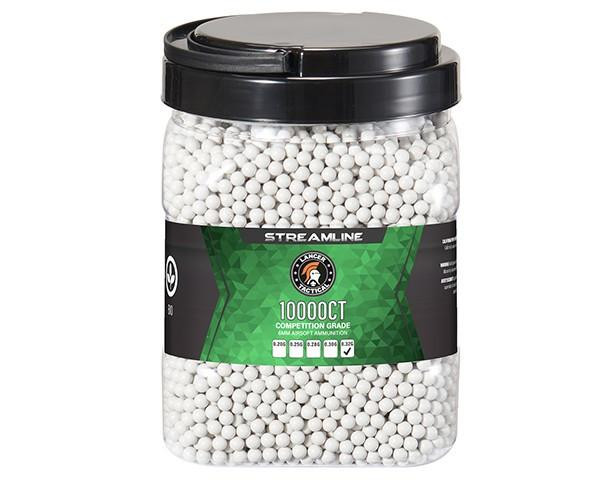 Lancer Tactical 10000 Round 0.32g Streamline Competition Grade Outdoor Airsoft BBs, White