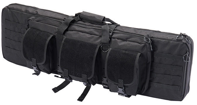Lancer Tactical 1000D Nylon 42" Double Rifle Bag, Black