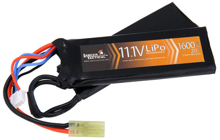 Lancer Tactical 11.1v 1600mAh 20C Nunchuck LiPO Battery