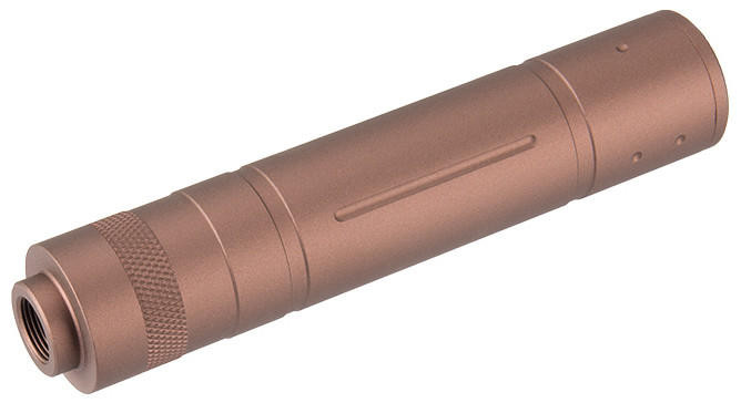 Lancer Tactical 155mm Slot Cut Aluminum Mock Suppressor, Coyote Brown