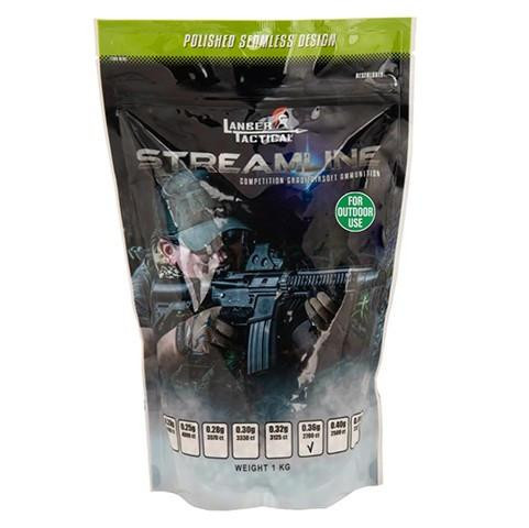 Lancer Tactical 2780 Round 0.36g Streamline Competition Grade Outdoor Airsoft BBs, White