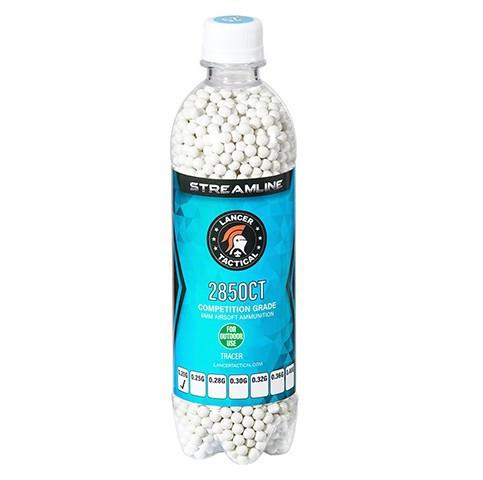 Lancer Tactical 2850 Round 0.20g Streamline Competition Grade Outdoor Tracer Airsoft BBs, Green