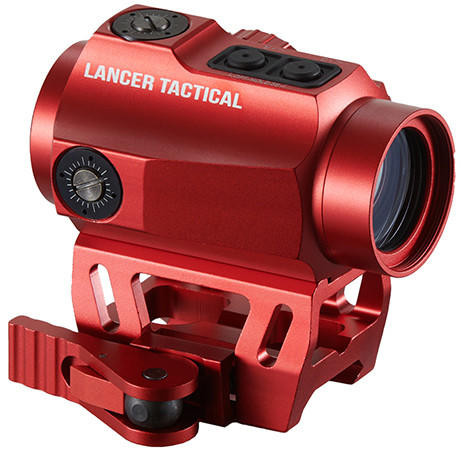 Lancer Tactical 1X25 2 MOA Red/Green Dot Sight w/ QD Riser Mount, Red