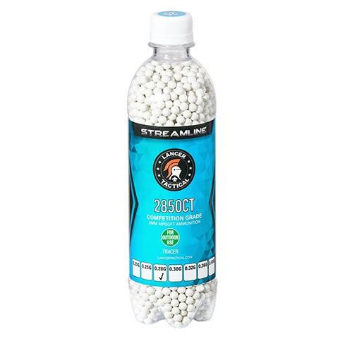 Lancer Tactical 2850 Round 0.28g Streamline Competition Grade Outdoor Tracer Airsoft BBs, Green