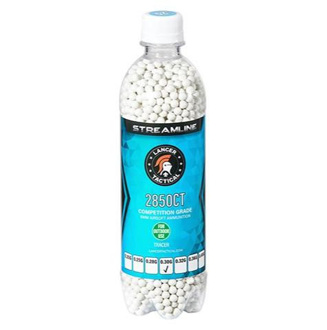 Lancer Tactical 2850 Round 0.30g Streamline Competition Grade Outdoor Tracer Airsoft BBs, Green