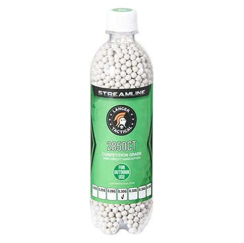 Lancer Tactical 2850 Round 0.30g Streamline Competition Grade Outdoor Airsoft BBs, White
