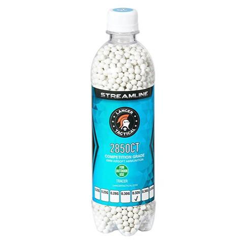 Lancer Tactical 2850 Round 0.32g Streamline Competition Grade Outdoor Tracer Airsoft BBs, Green