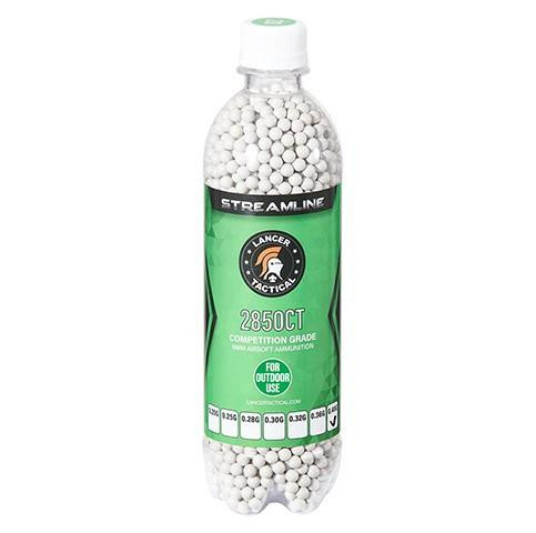 Lancer Tactical 2850 Round 0.40g Streamline Competition Grade Outdoor Airsoft BBs, White