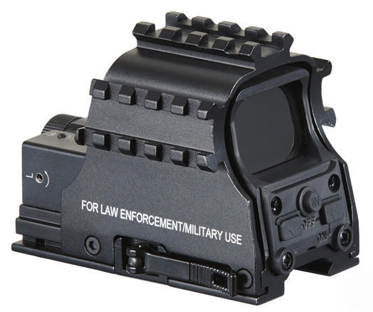 Lancer Tactical 3-Railed Green Dot Sight with Red Laser, Black