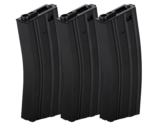 Lancer Tactical 300 Round Metal M4 High Capacity Magazine, Gen 2, Black, 3 Pack