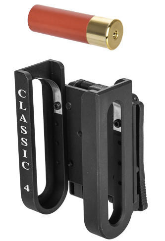 Lancer Tactical 4pc Shotgun Shell Carrier w/ Belt Clip, Black