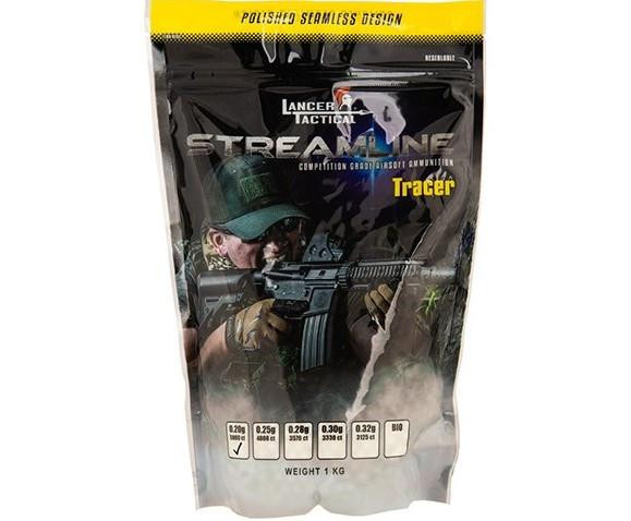 Lancer Tactical 5000rd 0.20g Streamline Competition Grade Outdoor Tracer Airsoft BBs, Green